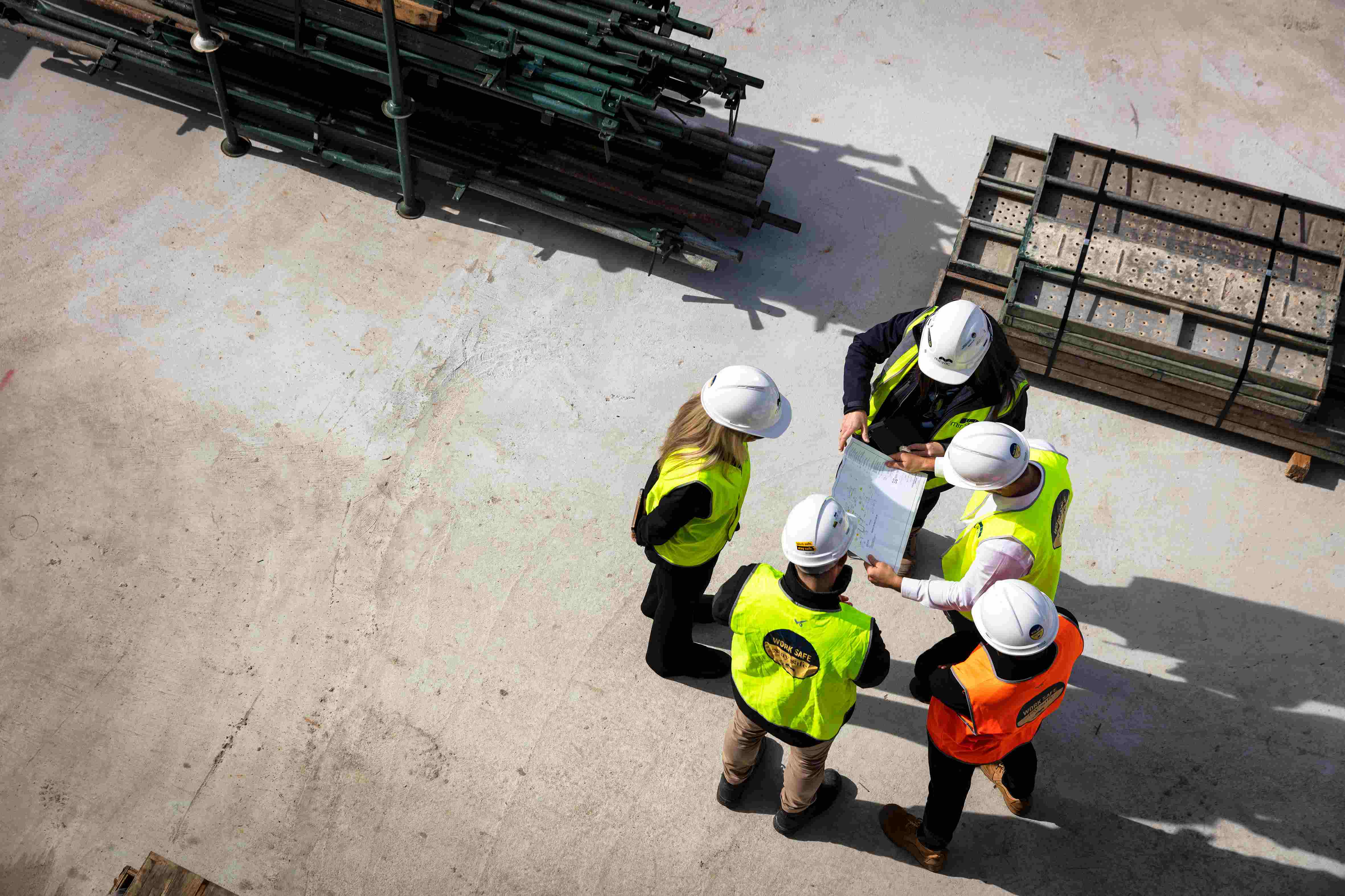 Mirvac staff at construction site