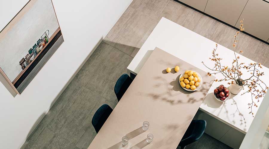 Aerial view of kitchen at Yarra's Edge by Mirvac