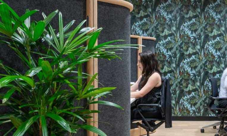 Woman working at coworking space