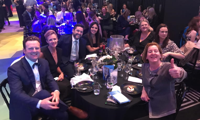 Team at awards night